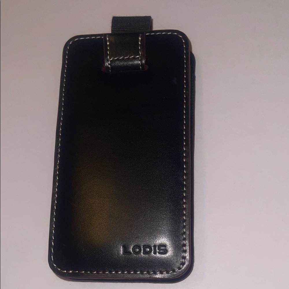 Lodis Black Leather Pull-Tab Phone Sleeve Case